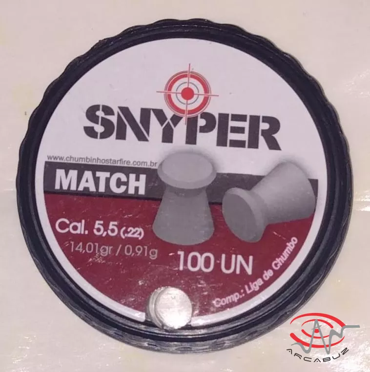 Chumbinho Snyper Match 5,5mm- 100un